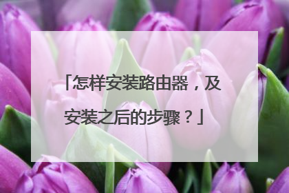 怎样安装路由器，及安装之后的步骤？