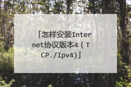 怎样安装Internet协议版本4（TCP./Ipv4)