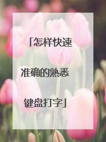 怎样快速准确的熟悉键盘打字