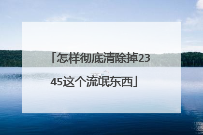 怎样彻底清除掉2345这个流氓东西