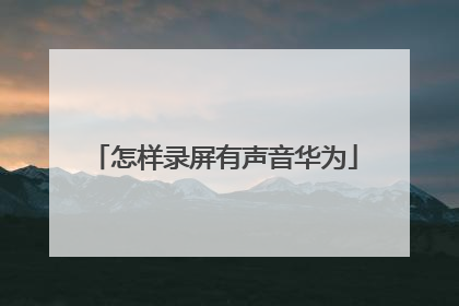 怎样录屏有声音华为