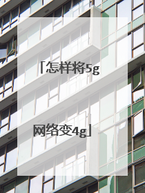 怎样将5g网络变4g