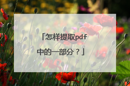 怎样提取pdf中的一部分？