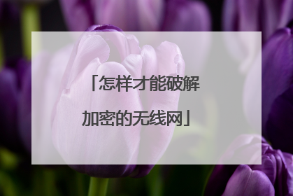 怎样才能破解加密的无线网