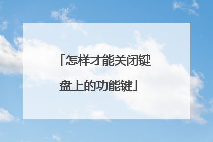 怎样才能关闭键盘上的功能键