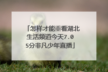 怎样才能重看湖北生活频道今天7.05分非凡少年直播