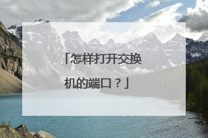 怎样打开交换机的端口？