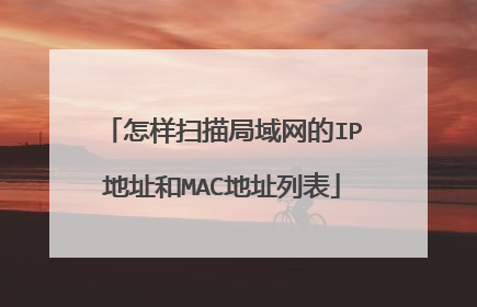 怎样扫描局域网的IP地址和MAC地址列表