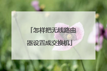 怎样把无线路由器设置成交换机
