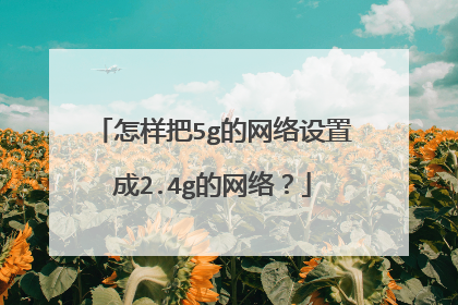 怎样把5g的网络设置成2.4g的网络?
