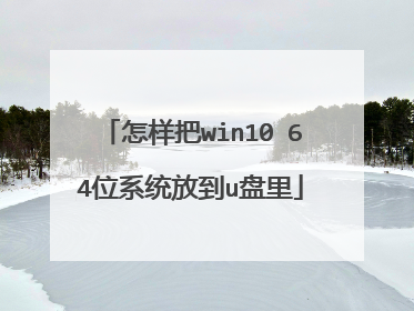 怎样把win10 64位系统放到u盘里