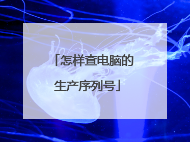 怎样查电脑的生产序列号