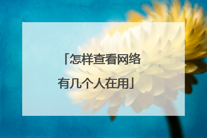 怎样查看网络有几个人在用