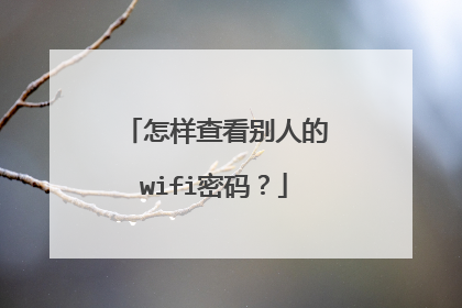 怎样查看别人的wifi密码？