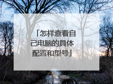 怎样查看自己电脑的具体配置和型号