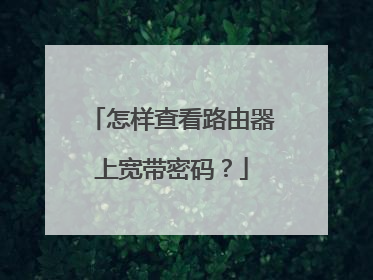怎样查看路由器上宽带密码?