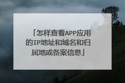 怎样查看APP应用的IP地址和域名和归属地或备案信息