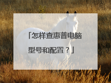 怎样查惠普电脑型号和配置？