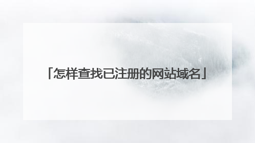 怎样查找已注册的网站域名