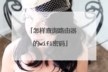 怎样查询路由器的wifi密码