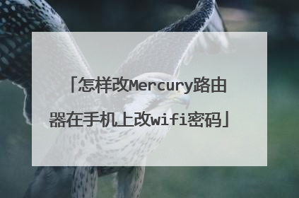怎样改Mercury路由器在手机上改wifi密码