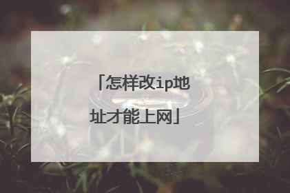 怎样改ip地址才能上网