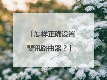 怎样正确设置斐讯路由器？