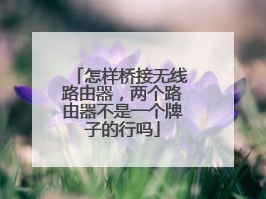 怎样桥接无线路由器，两个路由器不是一个牌子的行吗