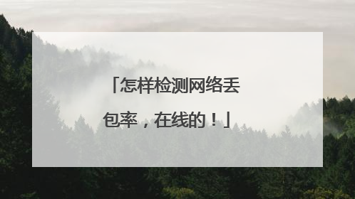 怎样检测网络丢包率，在线的！