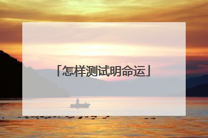 怎样测试明命运