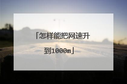 怎样能把网速升到1000m