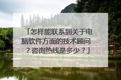怎样能联系到关于电脑软件方面的技术顾问？咨询热线是多少？