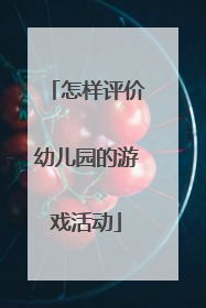 怎样评价幼儿园的游戏活动