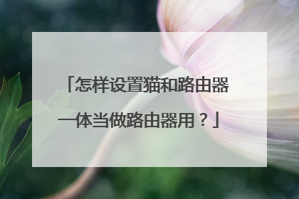 怎样设置猫和路由器一体当做路由器用？