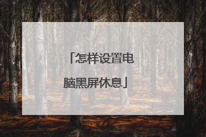 怎样设置电脑黑屏休息