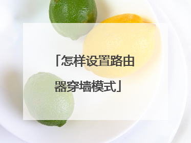 怎样设置路由器穿墙模式