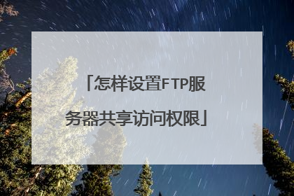 怎样设置FTP服务器共享访问权限