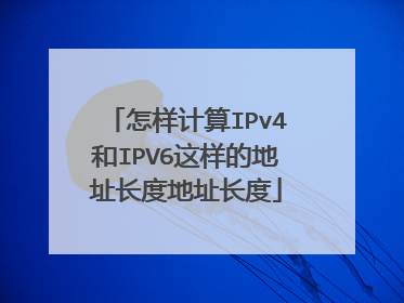 怎样计算IPv4和IPV6这样的地址长度地址长度