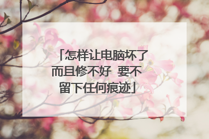 怎样让电脑坏了而且修不好 要不留下任何痕迹