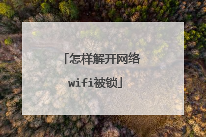 怎样解开网络wifi被锁