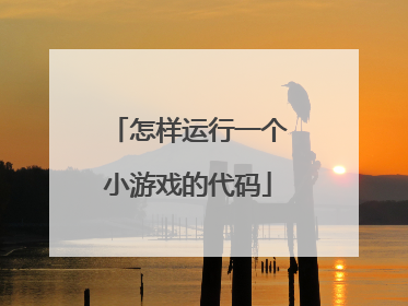 怎样运行一个小游戏的代码