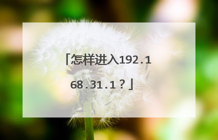 怎样进入192.168.31.1?