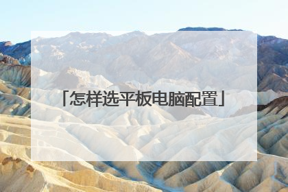 怎样选平板电脑配置