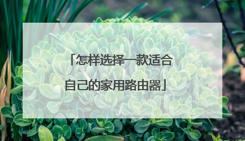 怎样选择一款适合自己的家用路由器