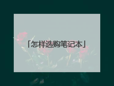 怎样选购笔记本