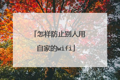 怎样防止别人用自家的wifi