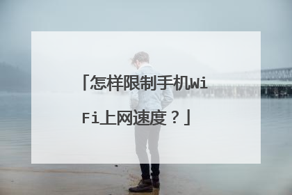 怎样限制手机WiFi上网速度?