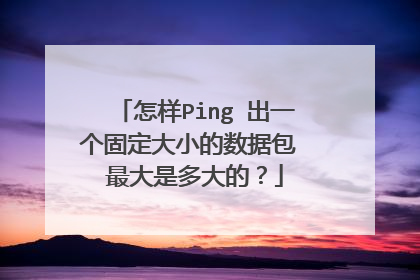 怎样Ping 出一个固定大小的数据包 最大是多大的?