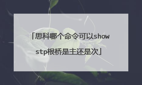思科哪个命令可以show stp根桥是主还是次