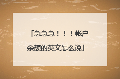 急急急!!!帐户余额的英文怎么说